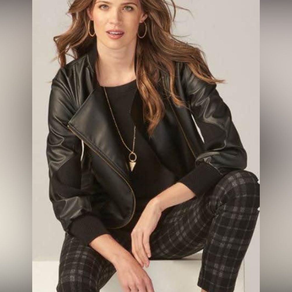 Vegan Leather Motto Jacket.